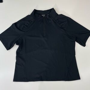 Hind Women’s Black Golf Short Sleeve Mock Cropped 1/4 zip Top‎